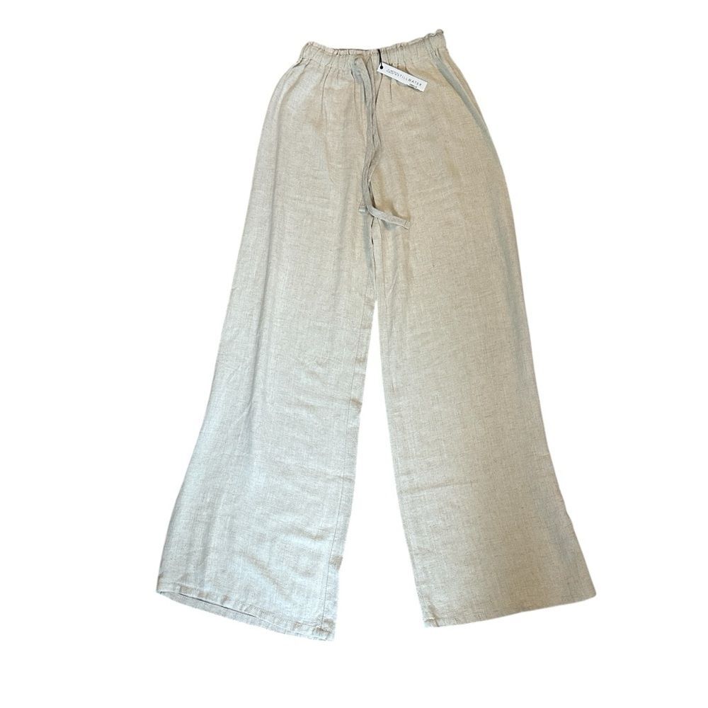 NWT Stillwater Venice Wide Leg Linen Pants Natural XS - Picture 3 of 11